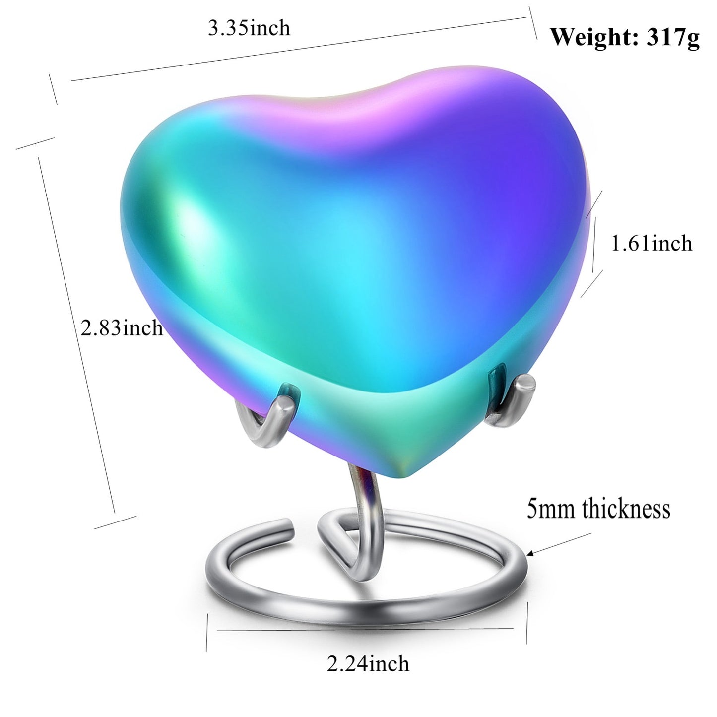Beautiful Rainbow Coloured Pet Ashes Urn