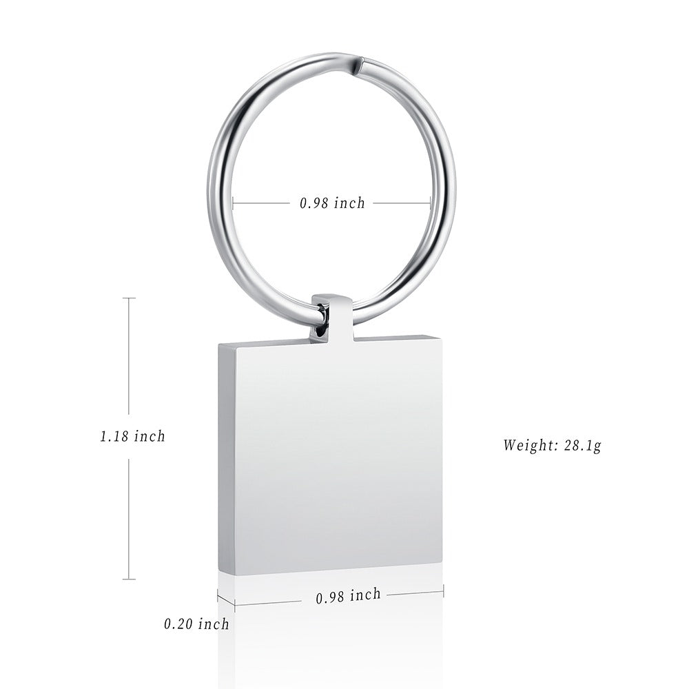 Square Dog Tag Pendant or Keyring