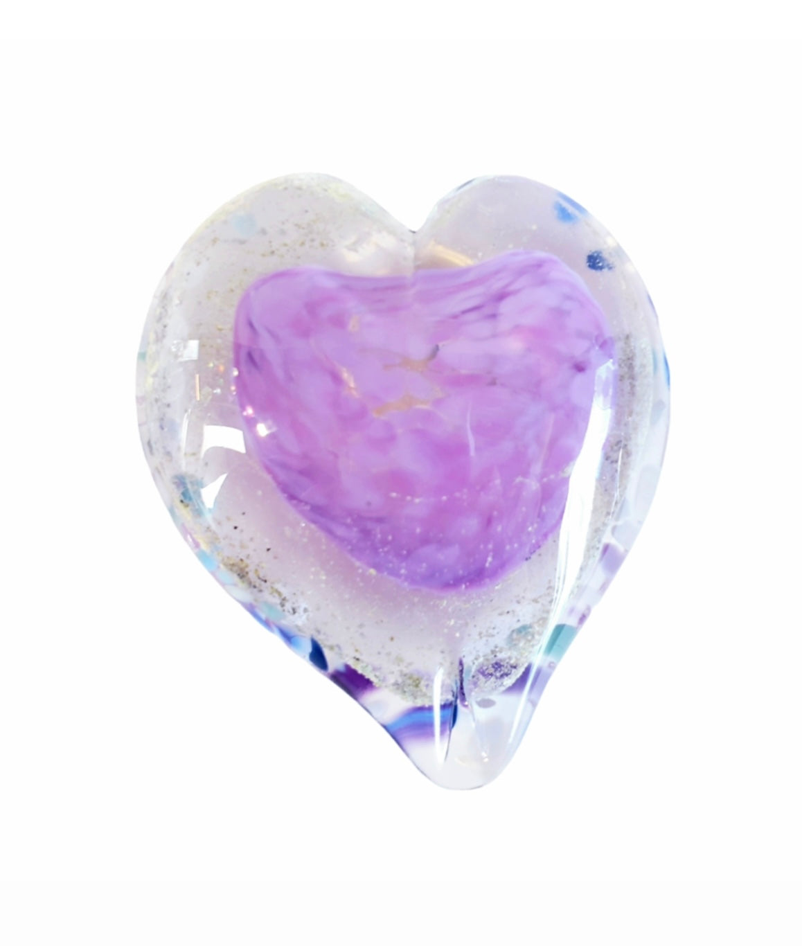 Glass Blown Heart Infused With Pet Ashes