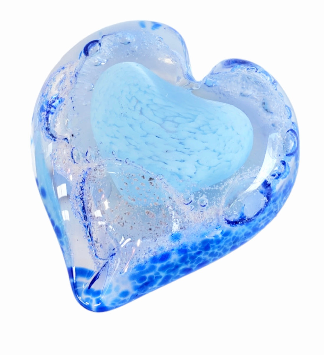 Glass Blown Heart Infused With Pet Ashes