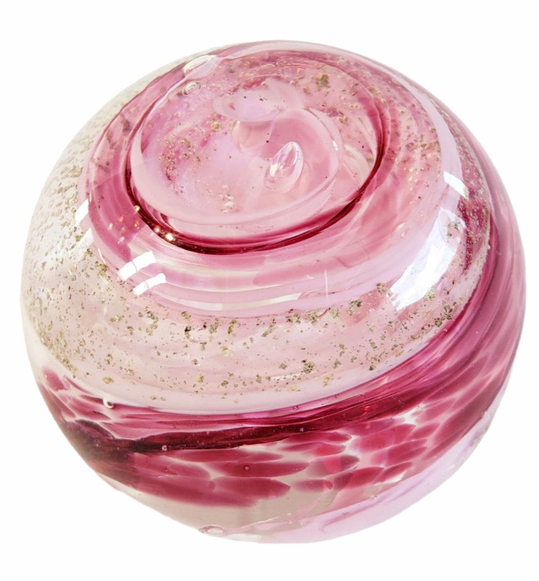 Glass Blown Spiral Piece Infused with Pet Ashes