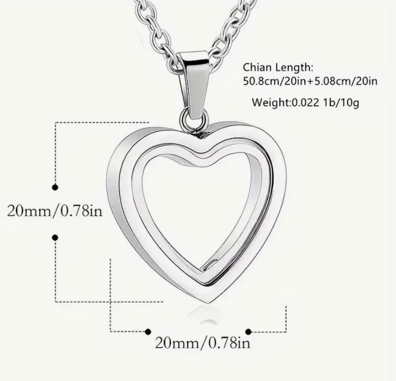 Silver and Gold Love Heart Pendant fill with your pets ashes
