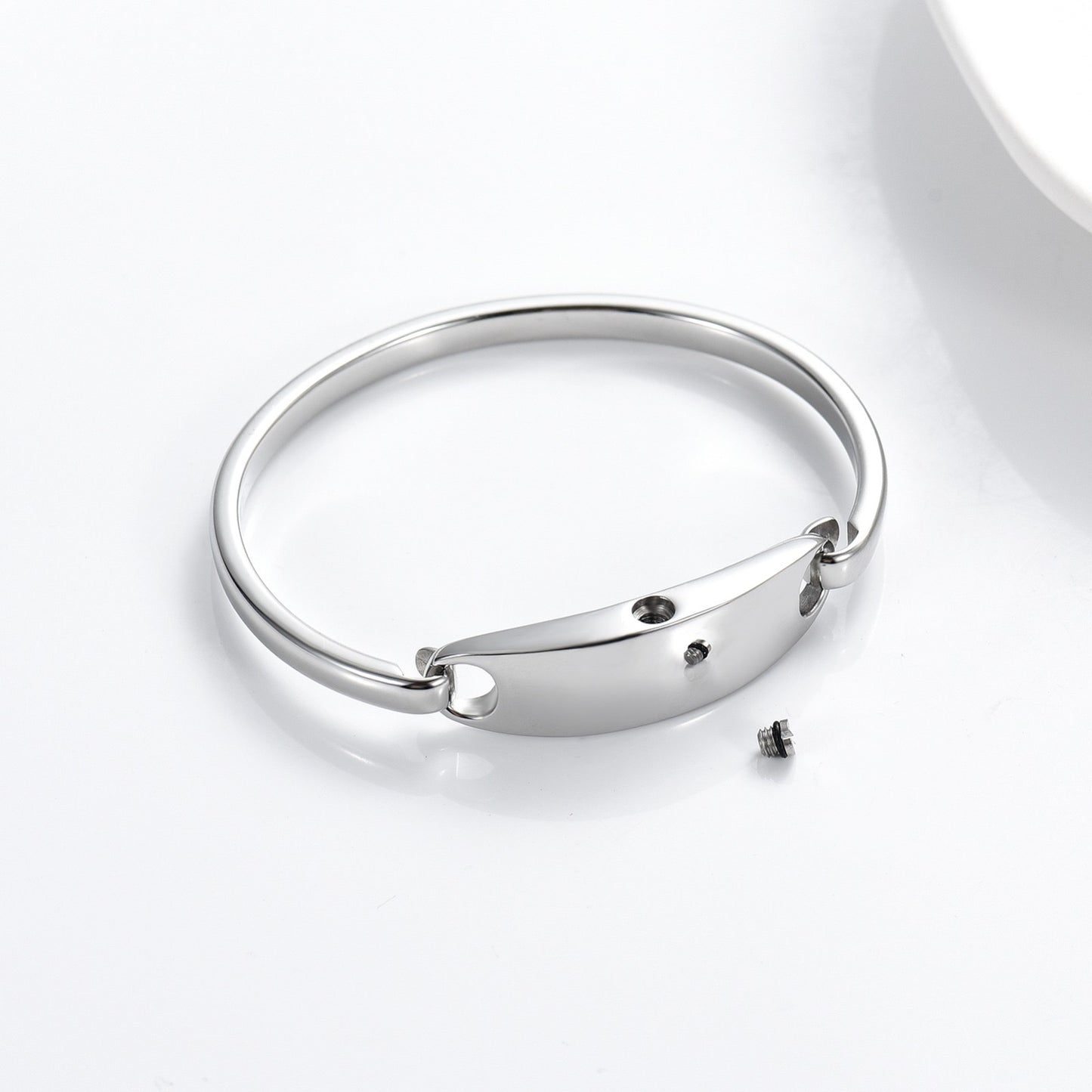 Silver Bracelet that holds Pet Ashes