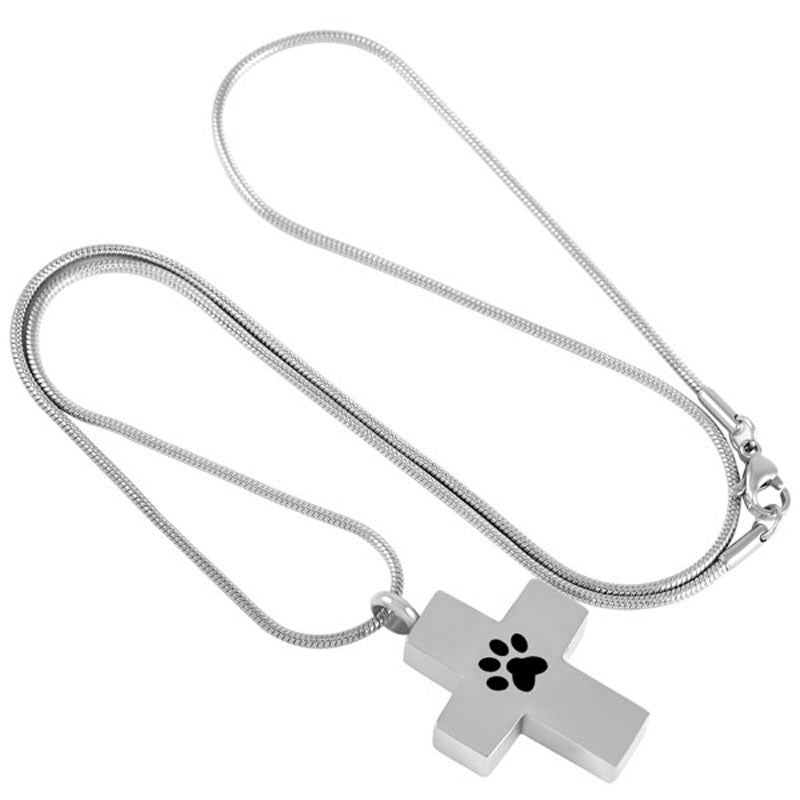 2 Cross Pendant to hold Pet Ashes - Silver