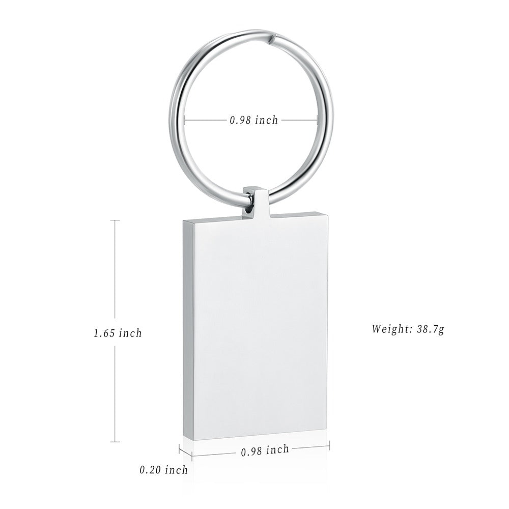 Rectangle Dog Tag Pendant or Keyring