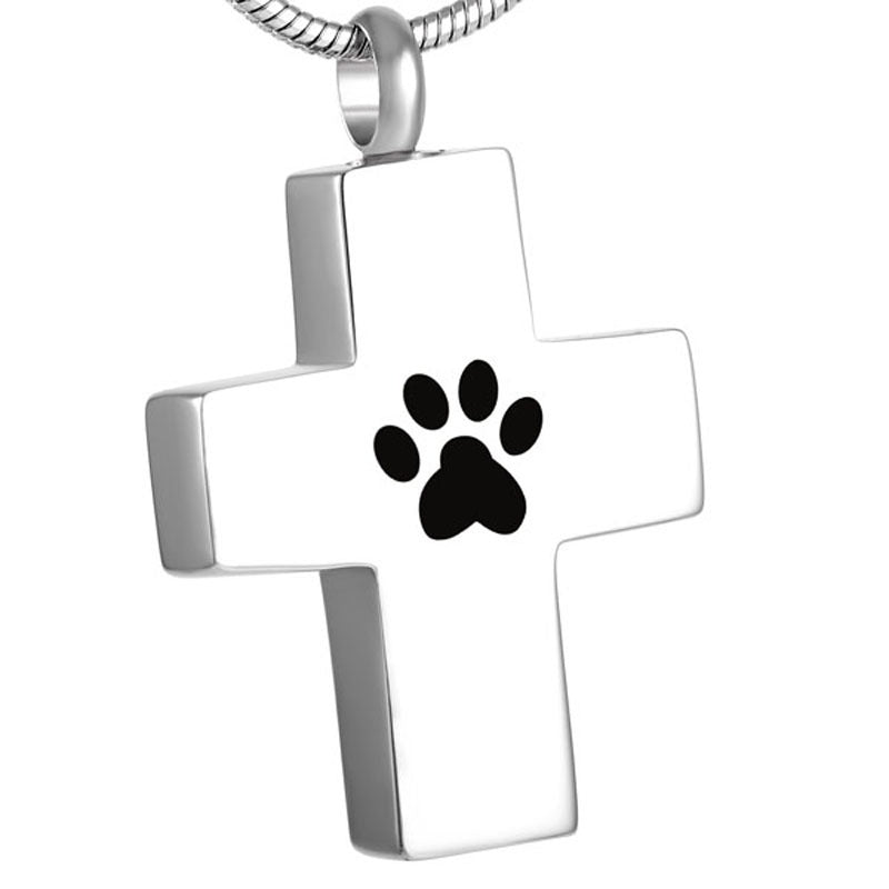 2 Cross Pendant to hold Pet Ashes - Silver