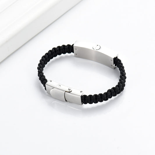 Black Bracelet that holds Pet Ashes