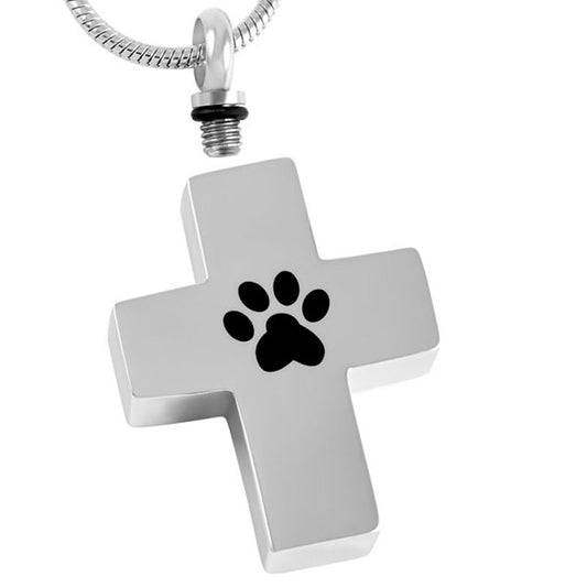 2 Cross Pendant to hold Pet Ashes - Silver