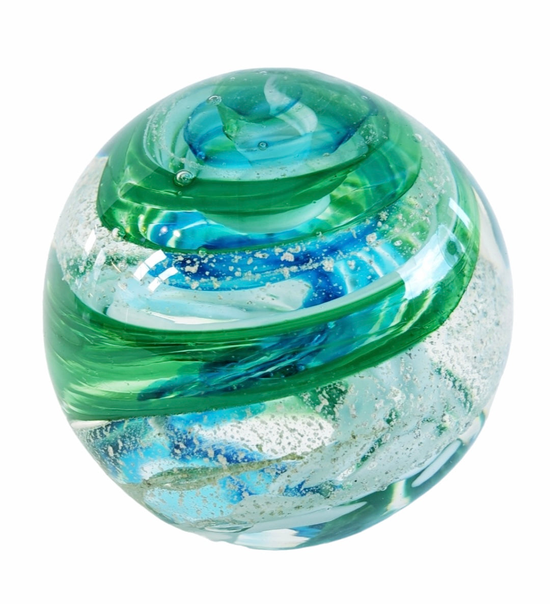 Glass Blown Spiral Piece Infused with Pet Ashes