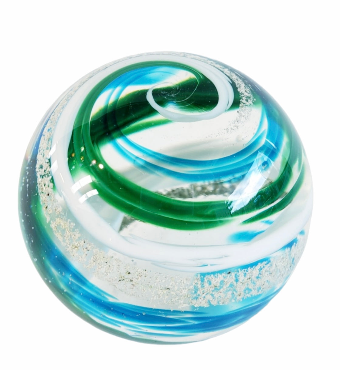 Glass Blown Spiral Piece Infused with Pet Ashes