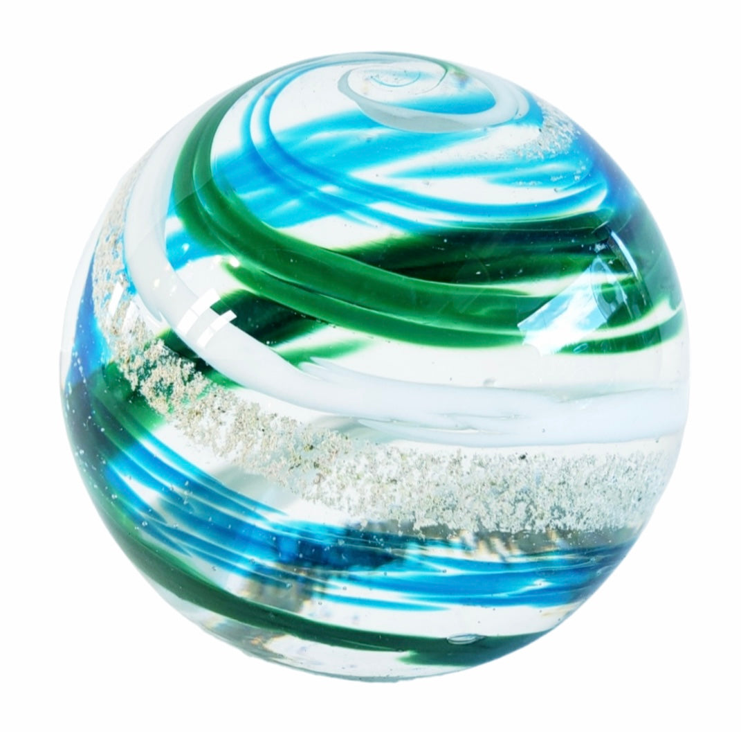 Glass Blown Spiral Piece Infused with Pet Ashes