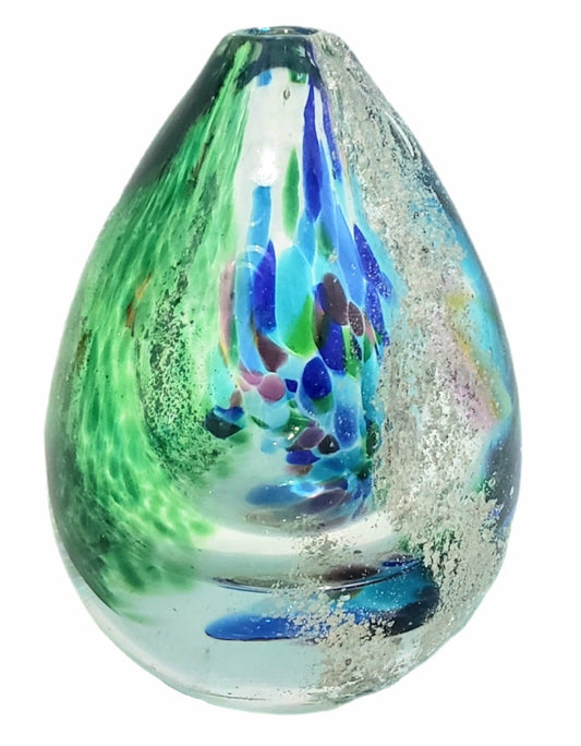 Glass Blown Teardrop Vase Infused Pet Ashes