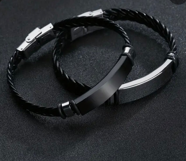 Black Engraved Bracelet