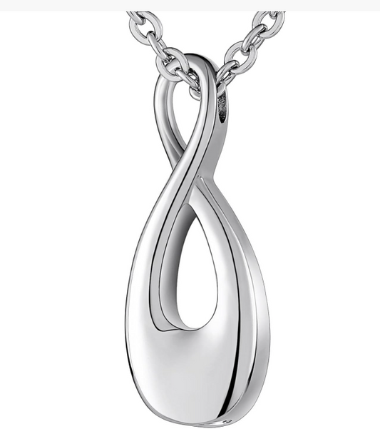 Silver - Figure 8 Style to hold pet ashes