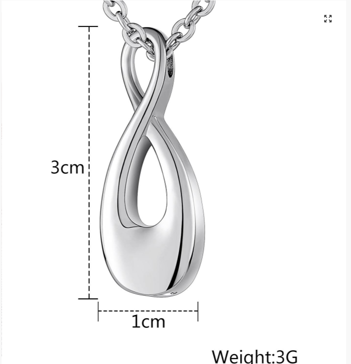 Silver - Figure 8 Style to hold pet ashes