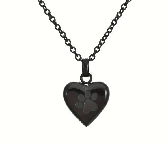 Black Silver Love Heart Pendant