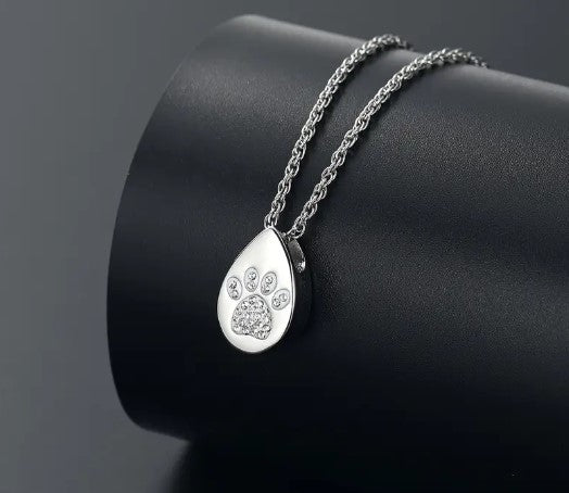 Silver Water Drop Shape Pendant Necklace